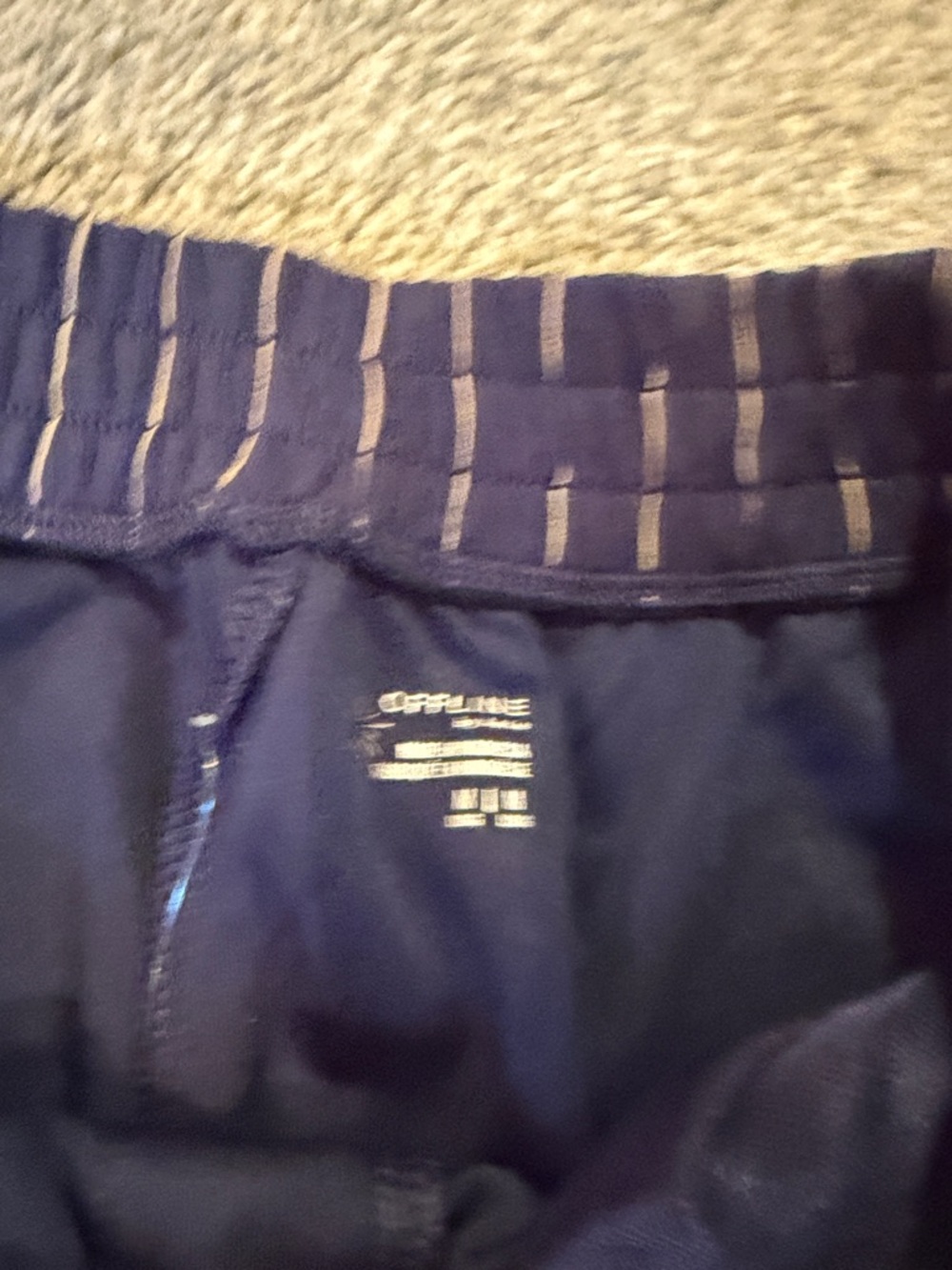 aerie Navy Pinstripe Wide Leg Pants - Picture 3 of 5